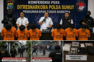 Enam provokator penyerang polisi saat penggerebekan bandar narkoba di Medan ditangkap Polda Sumut.