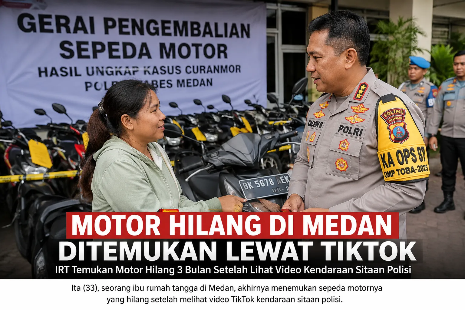 Motor Hilang di Medan Ditemukan Lewat TikTok