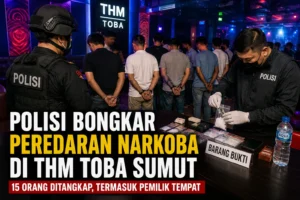Polisi bongkar peredaran narkoba di THM Toba Sumut dan mengamankan 15 orang termasuk pemilik tempat hiburan malam