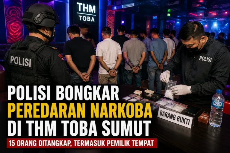 Polisi bongkar peredaran narkoba di THM Toba Sumut dan mengamankan 15 orang termasuk pemilik tempat hiburan malam