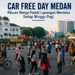 Car Free Day Medan di Lapangan Merdeka dipadati warga yang berolahraga dan bersepeda pada Minggu pagi