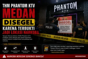 Phantom KTV Medan disegel Polrestabes Medan karena kasus narkoba dan pelanggaran izin usaha
