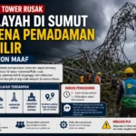 Pemadaman bergilir Sumut akibat 12 tower PLN rusak karena cuaca ekstrem di beberapa wilayah Sumatera Utara.