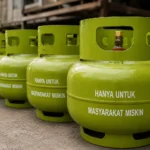 Tabung LPG 3 Kg bersubsidi hijau di pangkalan resmi Kota Medan Juli 2026