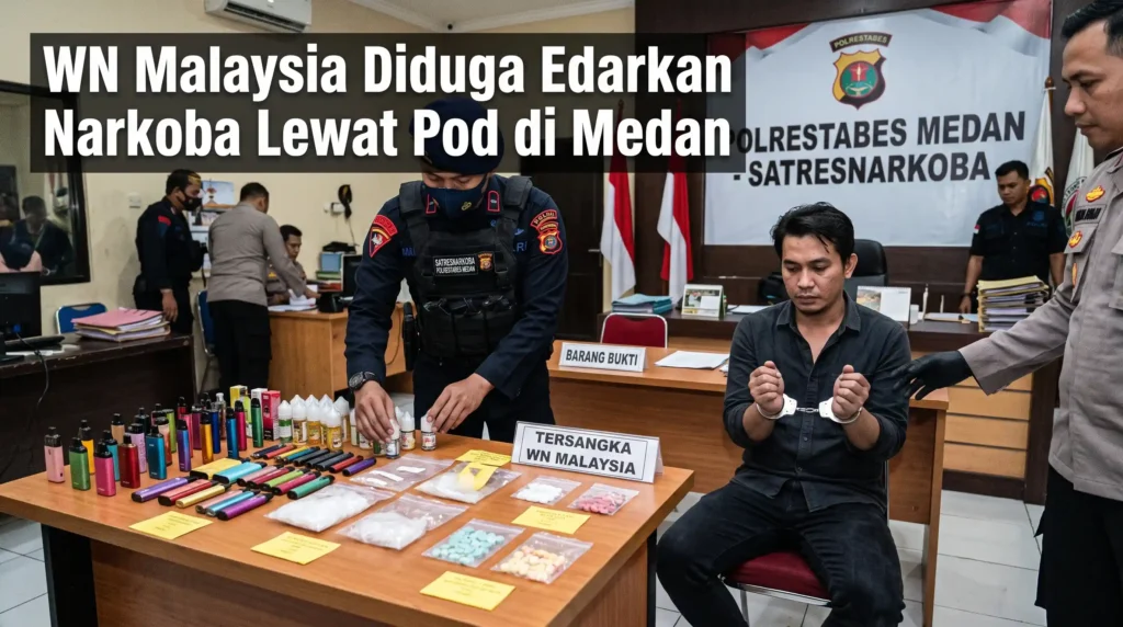 WN Malaysia Diduga Edarkan Narkoba Lewat Pod di Medan
